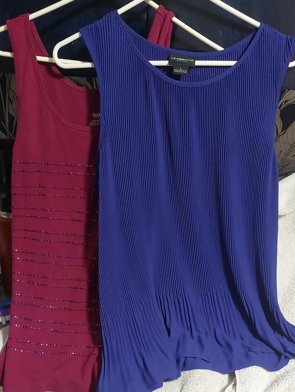 Liz Claiborne Sleeveless Pleated Blouse - Deep Royal Blue
